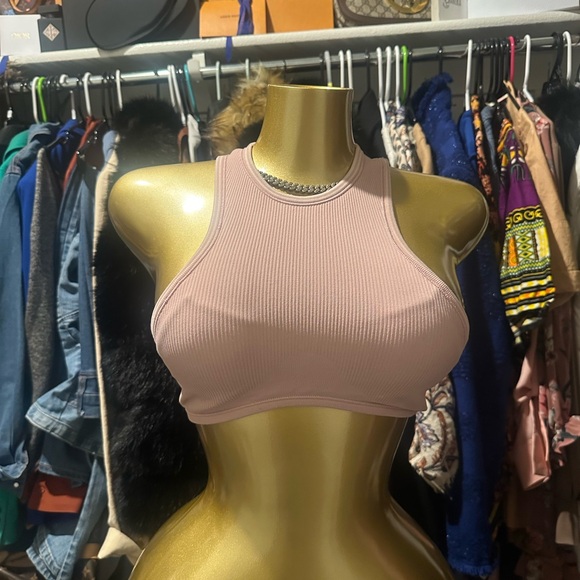 SKIMS Ribbed Halter Bralette - Pink - Picture 7 of 7